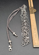 Silpada Everlasting Sterling Silver Multi Strand Suede Cord Necklace N2302