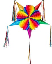 Celly Party Estrella Mexicana Piñata 32" Colorido y Plegable Festivo Arco Iris 5 de Mayo