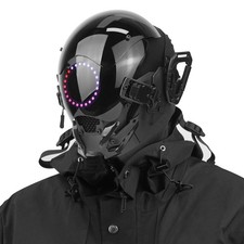 Punk LED mask, Techwear Helmet Multi-color Round Light Cosplay Halloween Musi
