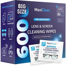 Travel-Ready Lens Cleaning Wipes - 600 Pre-Moistened Individually Wrapped