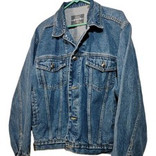 Vintage 80s 90s Bugle Boy Gold Crest Millennium Denim Truckers Jacket Sz. M