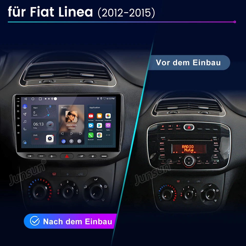 Autoradio Android 14 Carplay 6GB+128GB Für Fiat Grande EVO 199 Linea 2012-2017 - Bild 2 von 4