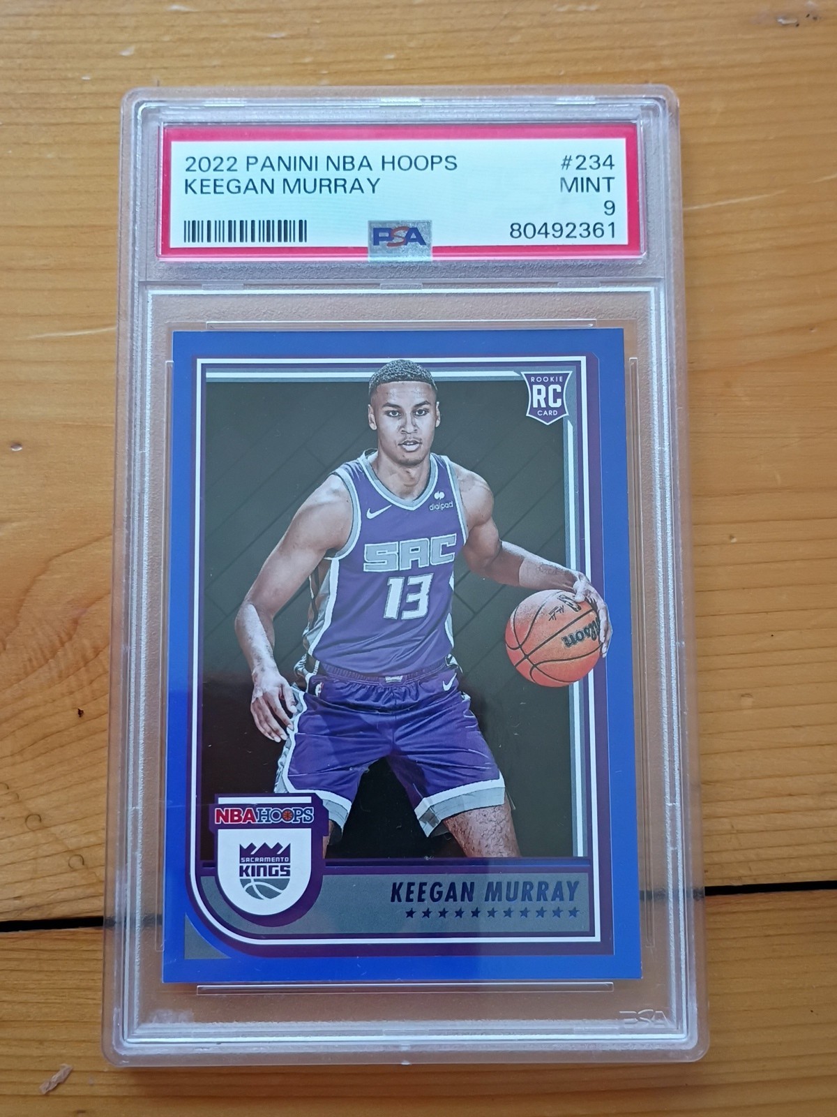 Keegan Murray 2022 Panini NBA Hoops 234 Blue Rookie RC PSA 9