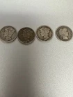 Mercury and Barber 90% Silver Dime Lot Of 4 * 1913, 1923, 1942, 1943 NO RESERVE