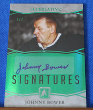 Johnny Bower - 2017 ITG Superlative Signatures SN 7/7 Auto SSP - Maple Leafs HOF