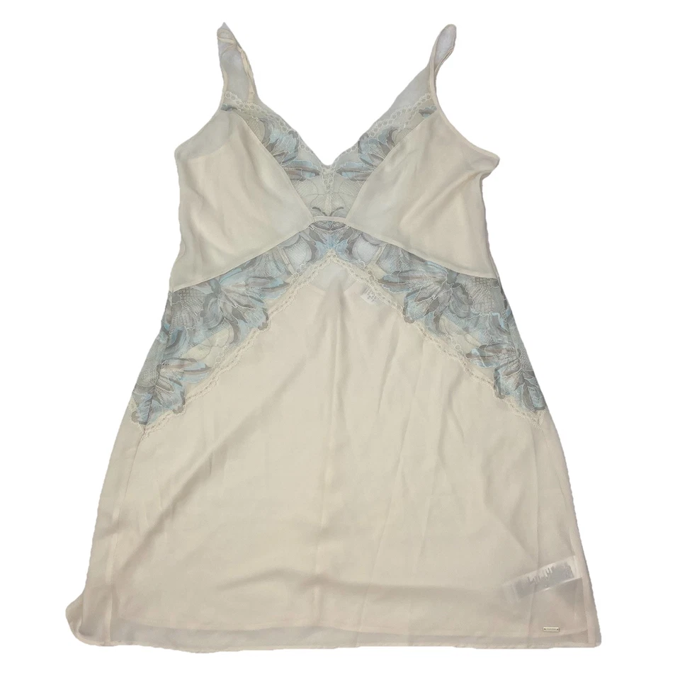 Camisola Calvin Klein S Marfim Sexy Chemise Chiffon Feminina Romance de Noiva Nova! - Imagem 2 de 4