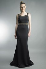 Gold Studded Mermaid Evening Gown