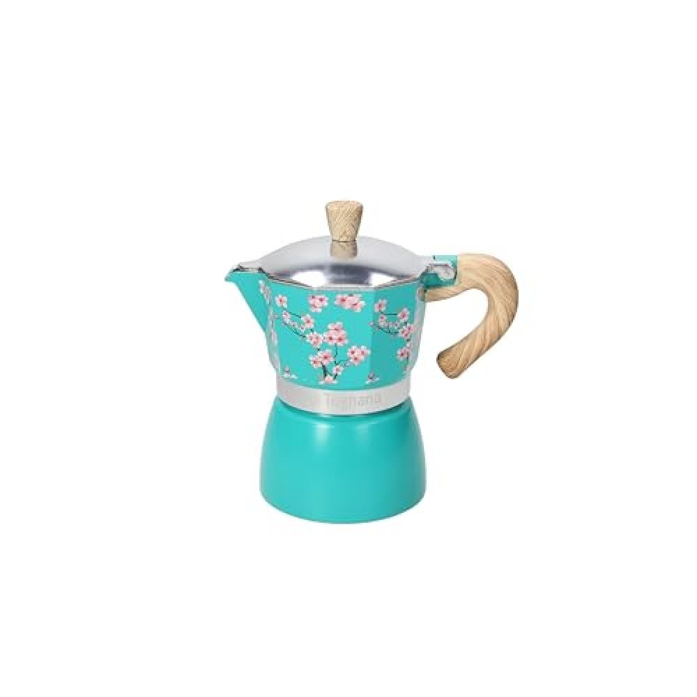 Moka Tognana Japan Verde Acqua 3 Tazze - Design Orientale Alluminio