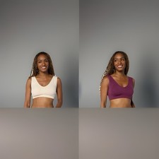 2 Anybody Intimates Lycra Seamless Reversible Lounge Bras M-Wine  Fawn A692896