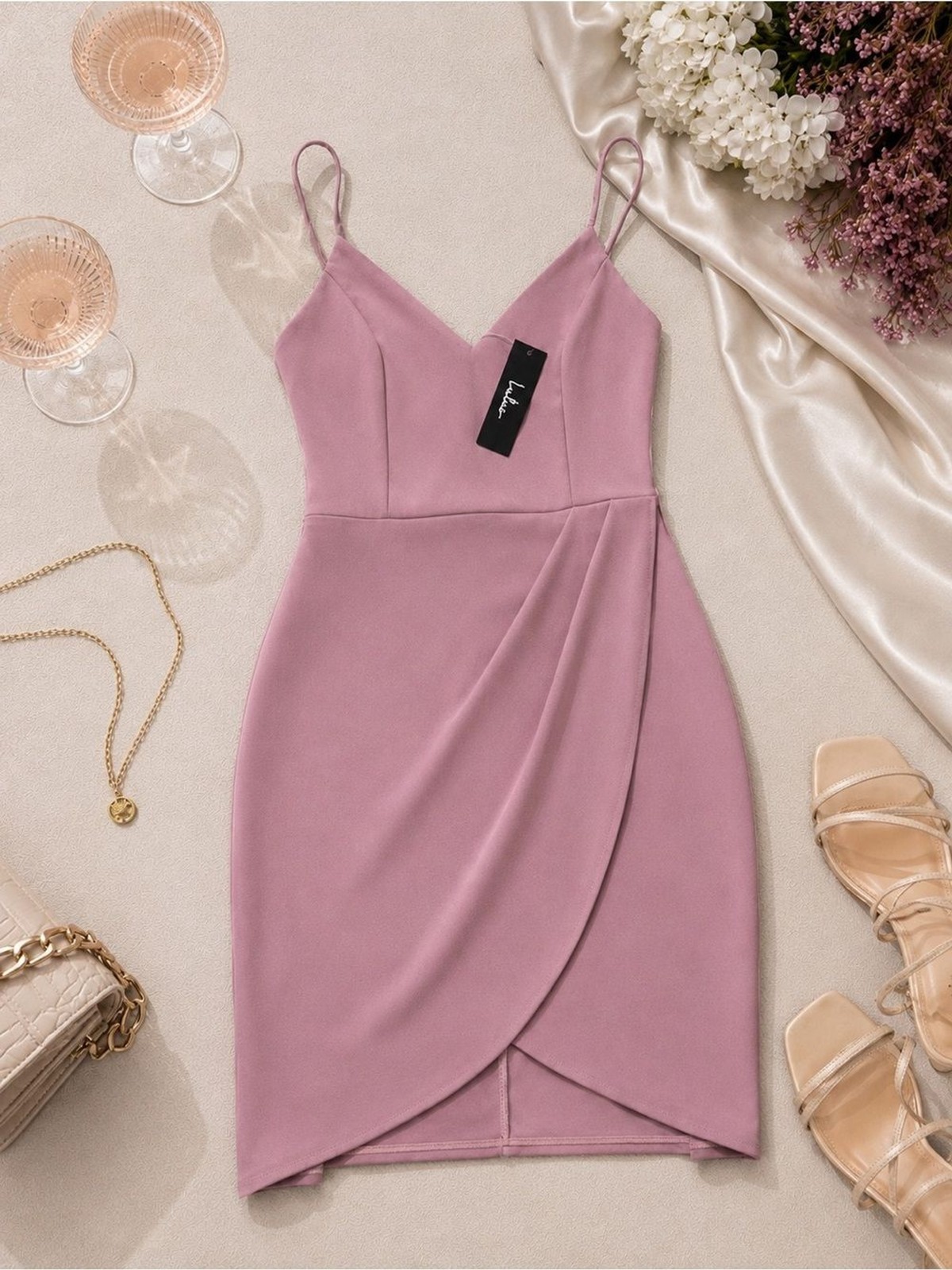 Lulus Forever Your Girl Mauve Cocktail Dress NWT Medium