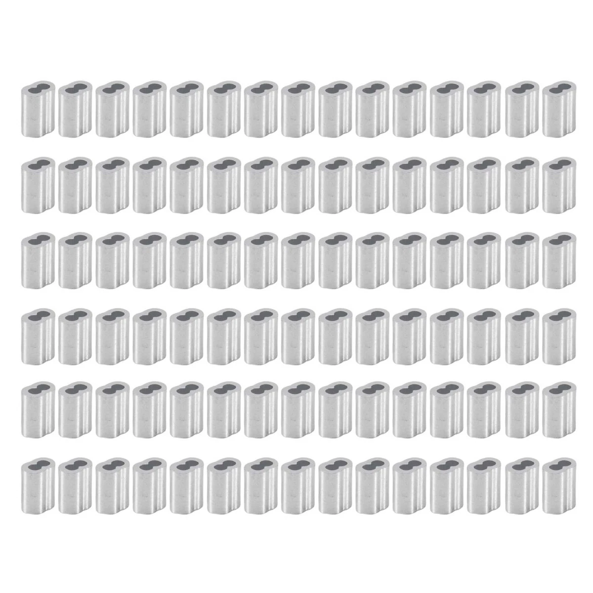 120x Aluminum Crimping Loop Sleeve for 2mm Diameter Wire Rope and Cable Y5D9