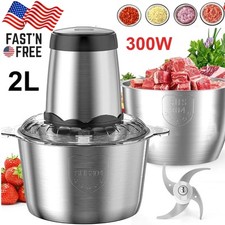 2L Electric Food Chopper Electric Stainless Steel Processor Meat Grinder Mixer