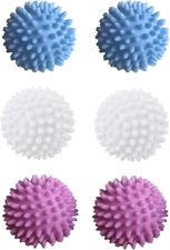 Dryer Balls for Laundry, 6 PCS Non-Toxic Reduces Drying Time & Static Washing Ba