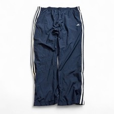Vintage Navy Adidas Stripped Track Pants Men  s Size Large Y2K 2000s Zipper
