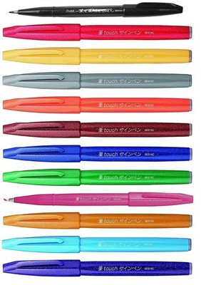 SES15C Brush Sign Pen Marker Flexible Spitze 12 Farben ass.ti