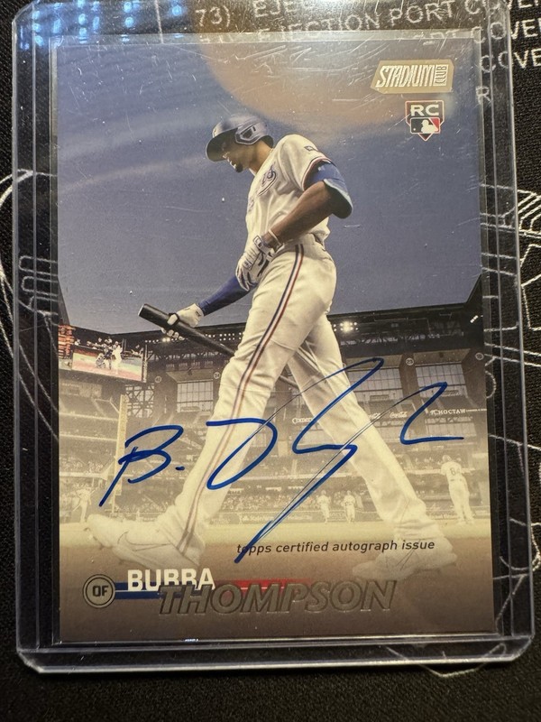 Topps 2023 Stadium Club Rookie Autograph Bubba Thompson Texas Rangers #SCBA-BT