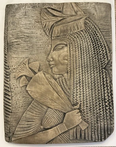 Egyptian Stone Wall Relief  Plaque of Depet, Mother of Imeneminet (13” x 10”)
