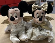 Walt Disney World Angel Mickey  Angel Minnie Mouse Bean Bag Plush