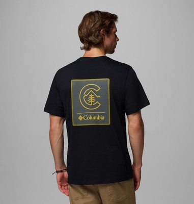 Columbia CSC  T-Shirt aus Bio-Baumwolle mit Back Logo, Black, Linework C Badge