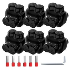 2 Port Insulated Multi Tap Connector 250MCM-6 Gauge Wire Connectors Aluminum ...