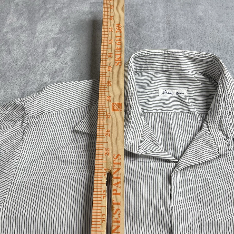 Рубашка на пуговицах мужская Brioni Roma 16 41 белое платье опрятное для активного отдыха официальная Италия - Изображение 3 из 4