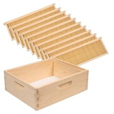 10 Frame Medium Assembled Beekeeping Box, Beeswax Foundation Frames, Amish Made