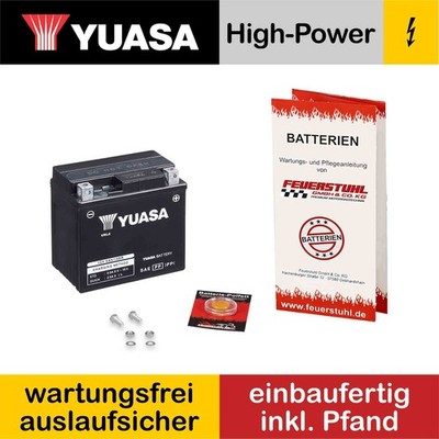 Yamaha Delight 125, 2017-2020 (SED5) Batterie YUASA, startklar (inkl 7,50 Pfand)