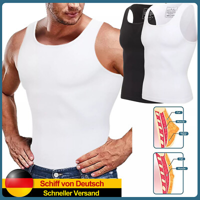 Herren Bauch Weg Shirt Shapewear Unterhemd, Body Shape, Kompressionsunterhemd DE