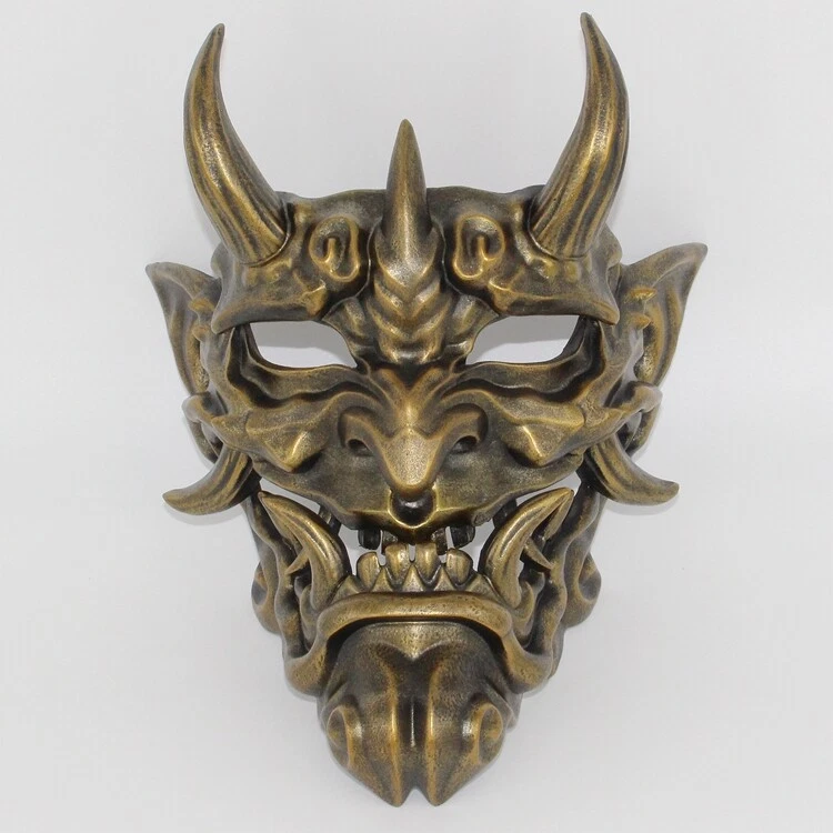 Japanese Hannya Devil Demon Oni Samurai Mask Prajna Halloween Props Resin Mask - Image 2 of 4