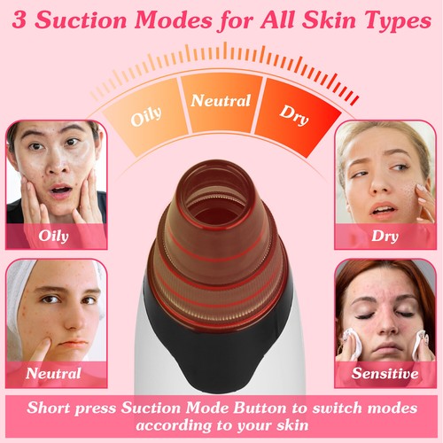 Rechargeable Facial Pore Blackhead Remover Vacuum Suction Extractor w/ 5 Probes - Picture 6 of 16