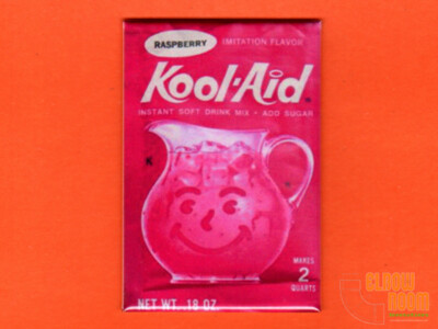 Kool-Aid raspberry drink mix vintage package art 2x3'' fridge/locker magnet