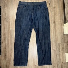 Vtg Y2K Rocawear Baggy Denim Jeans Mens 42x35 Straight Leg Spcript Spellout