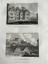 1794 View Of Staley Hall, Stalybridge, Manchester Original Antique Print