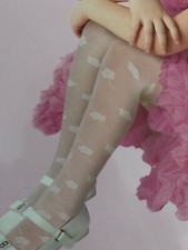 Feine Strumpfhose mit Blumen* Gr.12-14J.* 40DEN* weiß* edel*