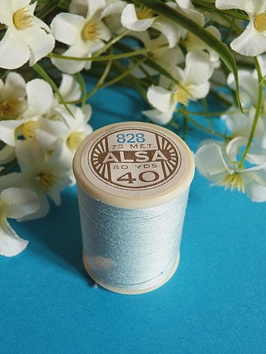 706B/ Beautiful Vintage DMC Cotton Thread Alsa No. 40 Smoke Blue No. 828