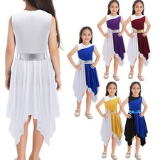 Girls Dresses Modern Dress Kids Gown Soft Costume Sleeveless Dancewear Party