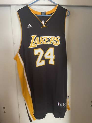 Los Angeles Lakers Kobe Bryant Jersey 24 Black Yellow White Adidas Swingman Rare