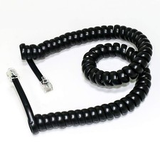 RJ12 Coil Cable 10 Feet 24 AWG For NCE Power Cabs  New  Black  RJCoil6-PC