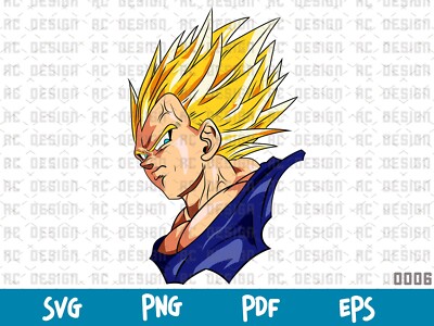 Vegeta Design Svg, Vegeta Sublimation Png, Vegeta Vector, Dragon Ball Svg, Super