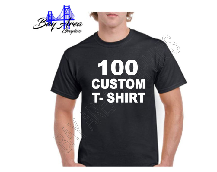 100 PACK PERSOALIZED T-SHIRT  TEXT LOGO DESIGN *FRONT ONLY* UNISEX 100percent COTTON image 2