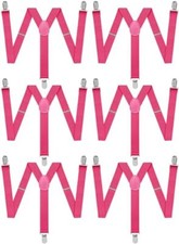Suspenders for Men, Men's Suspenders, Suspenders Women - Adjustable 6 Hot Pink
