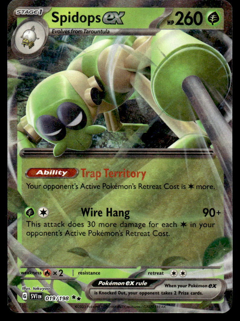 Pokemon TCG SV01: Scarlet & Violet Base Set #019/198 Spidops ex NM