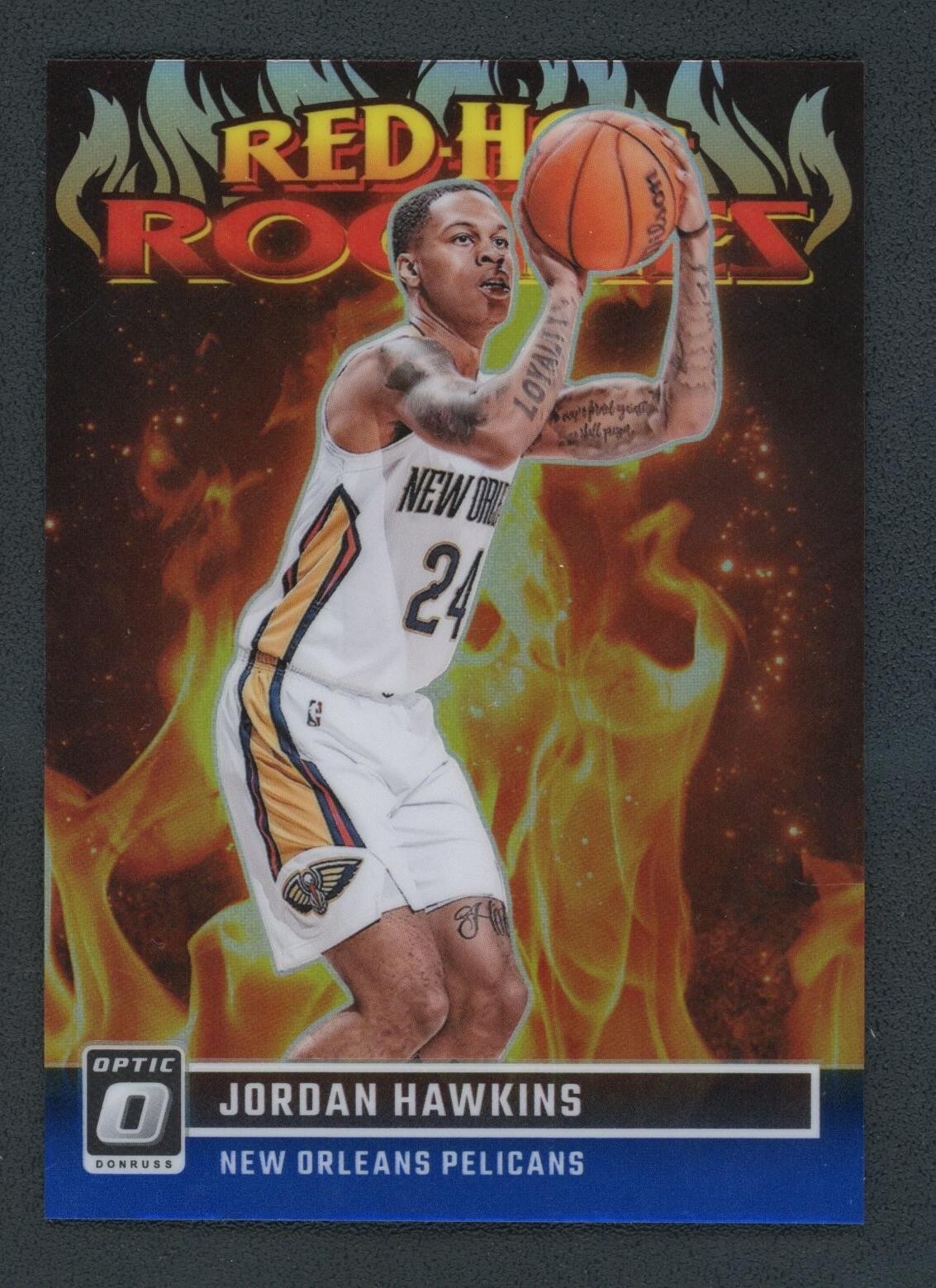 2023-24 JORDAN HAWKINS 32/49 PANINI DONRUSS OPTIC RED HOT ROOKIES RC #5