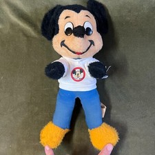 VTG Walt Disney Characters Mickey Mouse Plush Club T-Shirt 15" CA Stuffed Toys