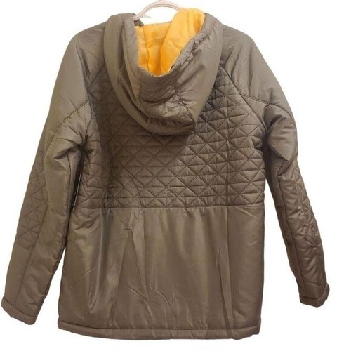 Hooded Puffer Jacket Quilted Lightweight Olive Green Coat - Picture 2 of 8