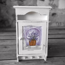 Vintage Skrzynka na klucze Dom wiejski Shabby Retro Drewniana szafka na klucze Ręcznie robiona