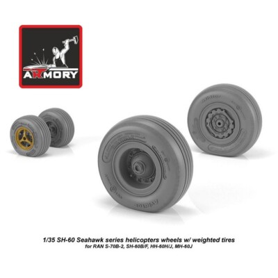 Armory Models AR AW35302 Scale 1/35 SH-60 Seahawk wheels w/ weighted tires