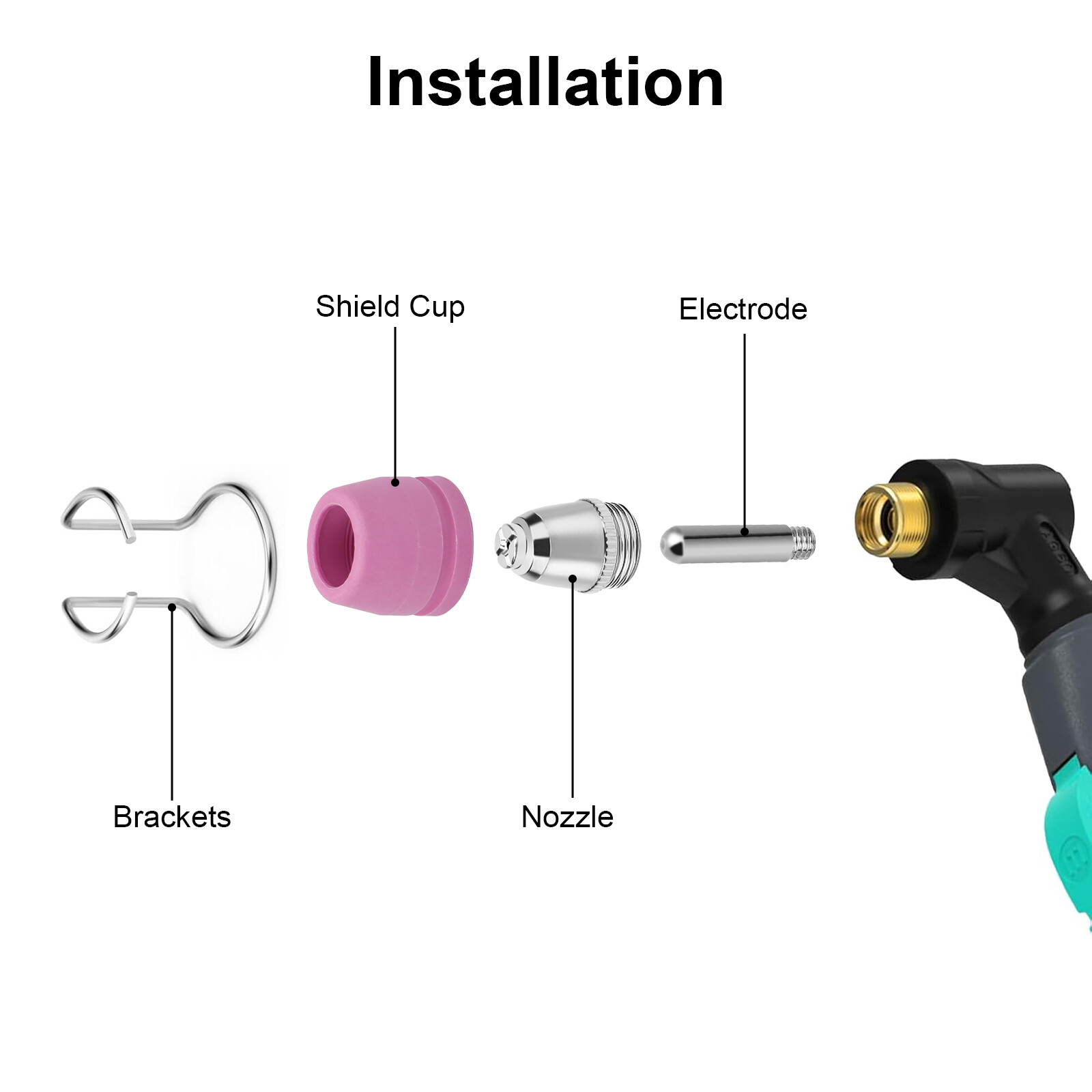 24pcs Plasma Cutter Torch Consumables Tip Kit for SG-55 AG-60 WSD-60 CUT50 60Amp
