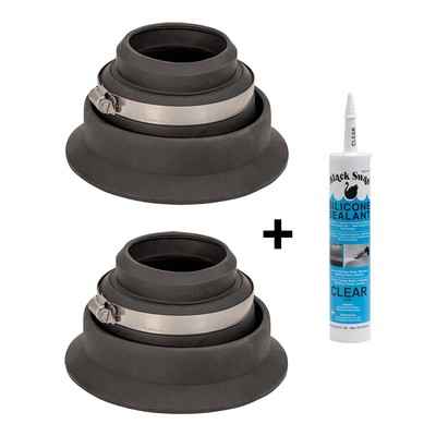 Roof Collar Repair Boot 2 Pack with Sealant Vent Flashing - Fits 2.5''-3'' Pipe