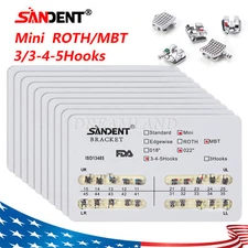 SANDENT Dental Orthodontic Brackets Braces Mini/Standard Roth/MBT Metal Brackets